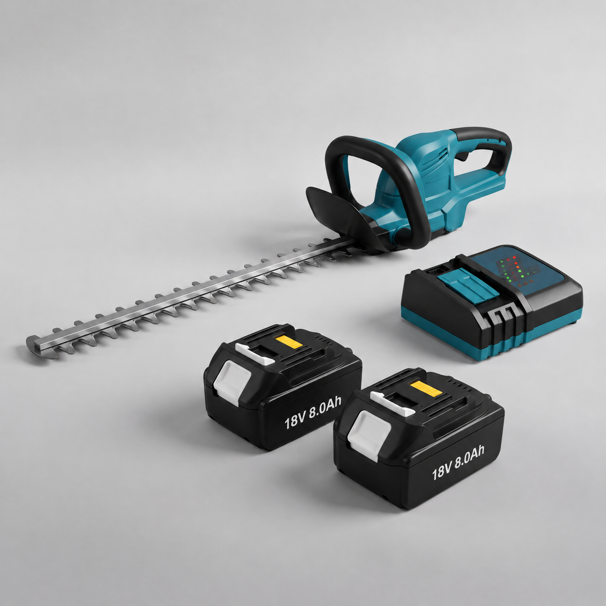 Hedge Trimmer with 2 batteries and charger – Makita-compatible