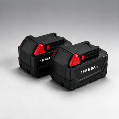 Two 18V 6.0Ah batteries – Milwaukee-compatible