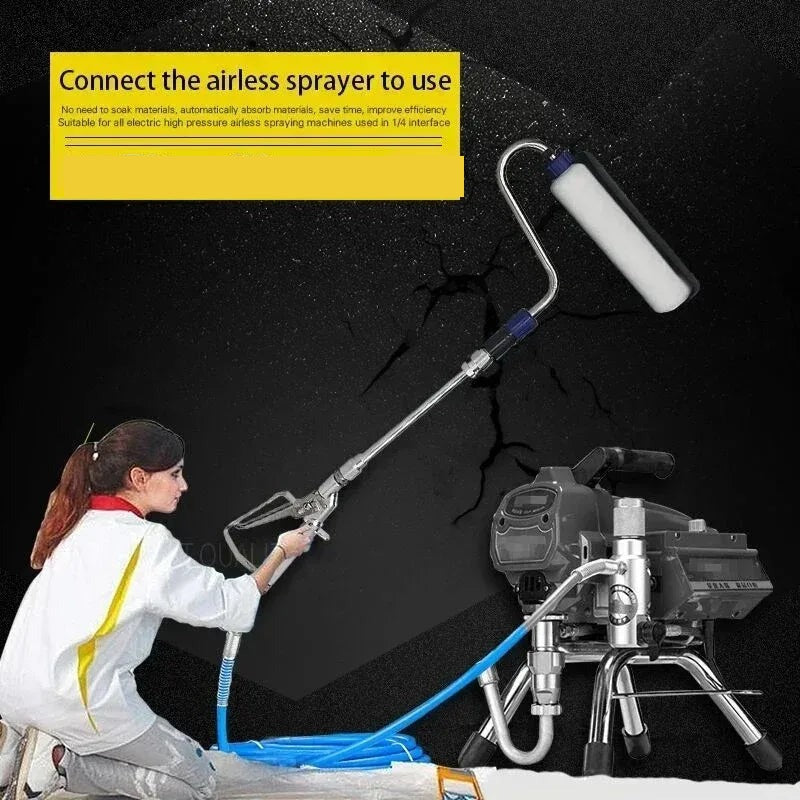 Rolling a wall with an airless roller – Airless Paint Roller Kit with 30cm Extension