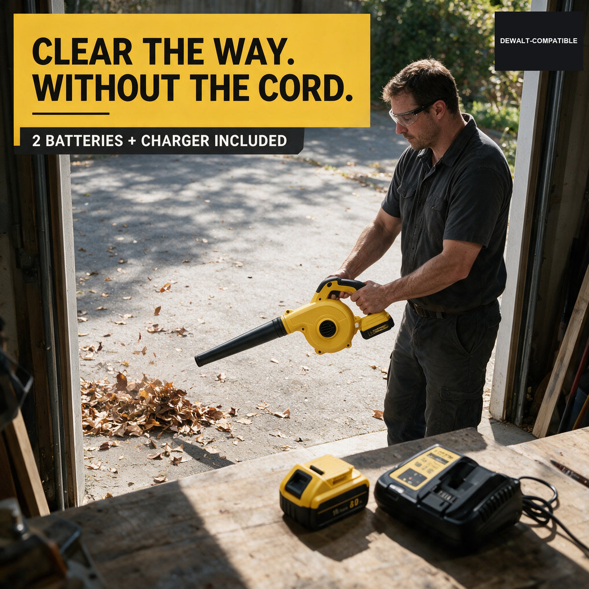 Clearing a garage doorway – DeWalt-compatible