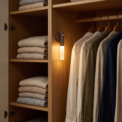 Light mounted inside a wardrobe