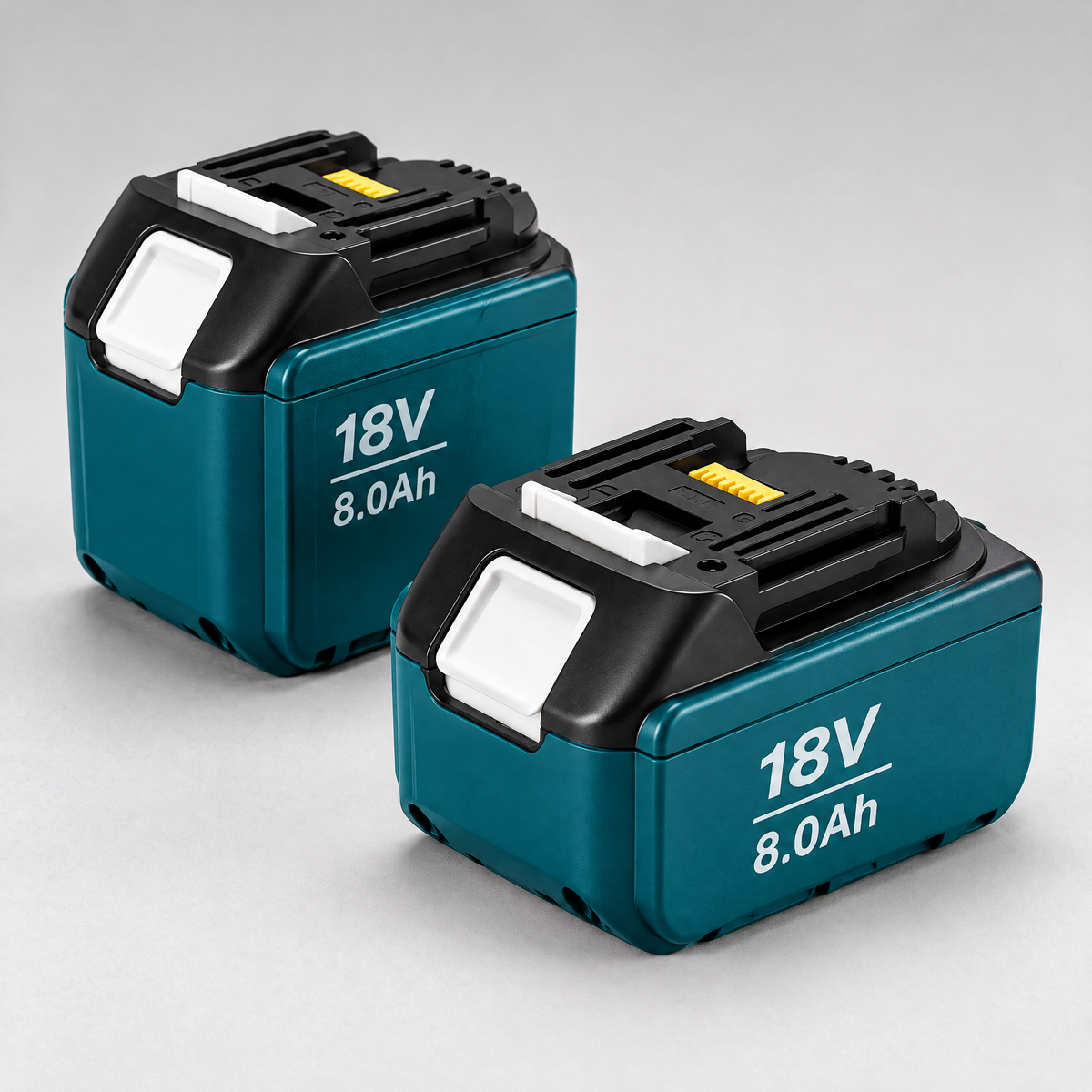Two Makita-compatible 18V 8.0Ah batteries