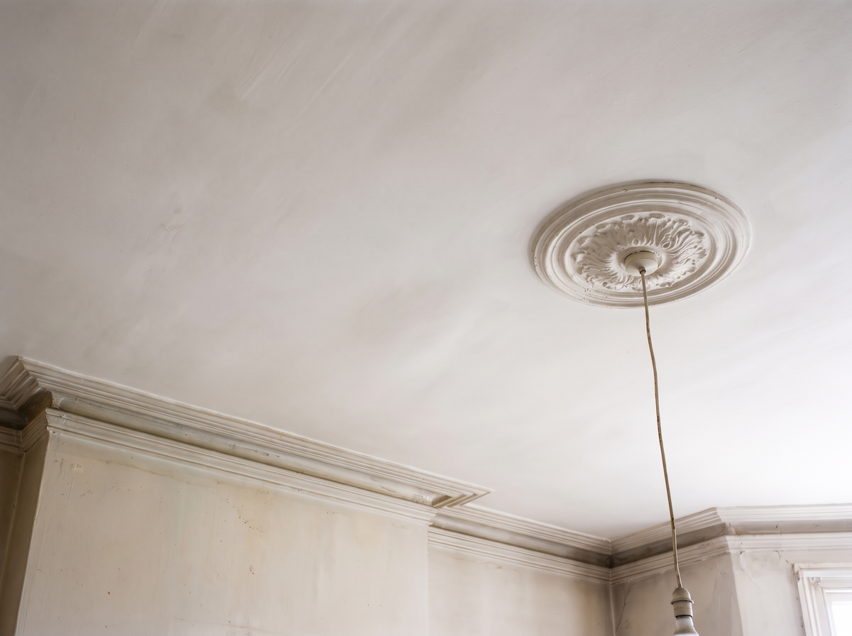 The same ceiling sanded smooth
