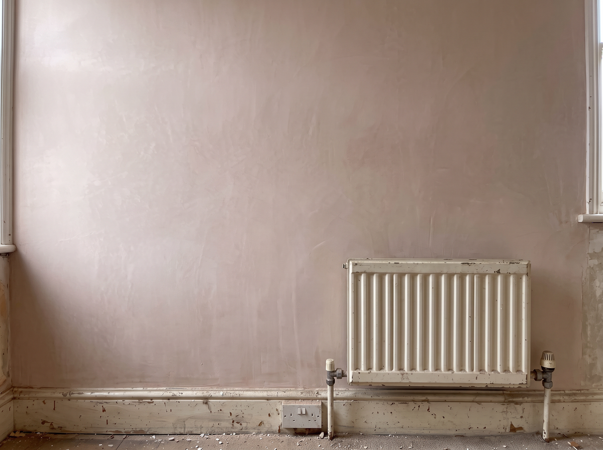 The same wall sanded smooth and ready to paint