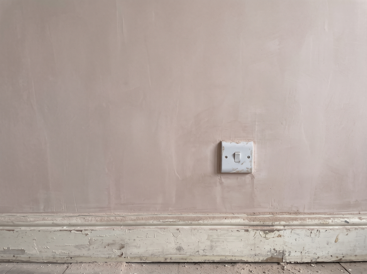 The same wall sanded smooth and ready to paint