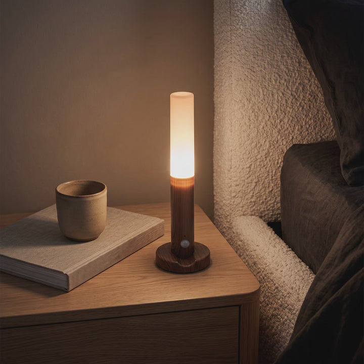 Motion sensor light used as a bedside lamp