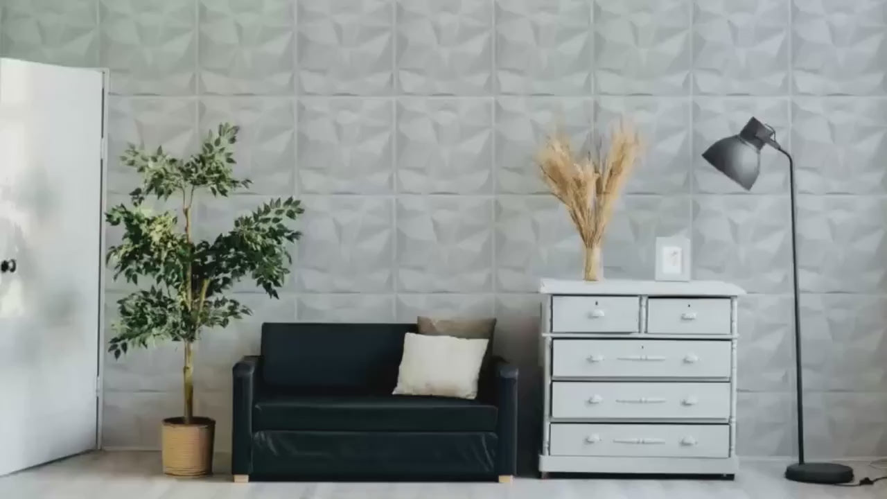 3D Textured PVC Wall Panels 12-20 Pack 11.81x11.81in Modern Style