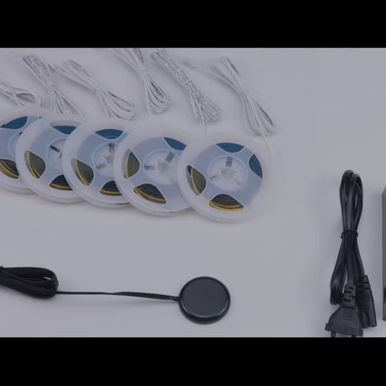 12V COB LED Strip Light Kit with Touch Dimmer for Acoustic Wall Panels