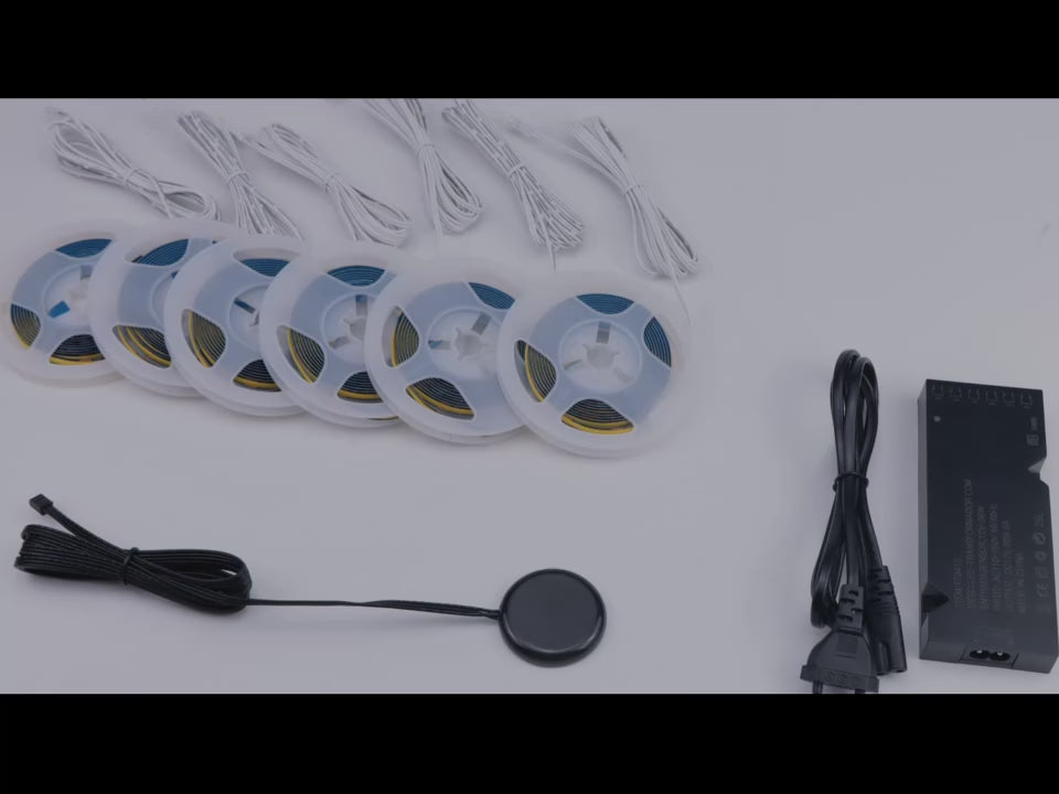 12V COB LED Strip Light Kit with Touch Dimmer for Acoustic Wall Panels