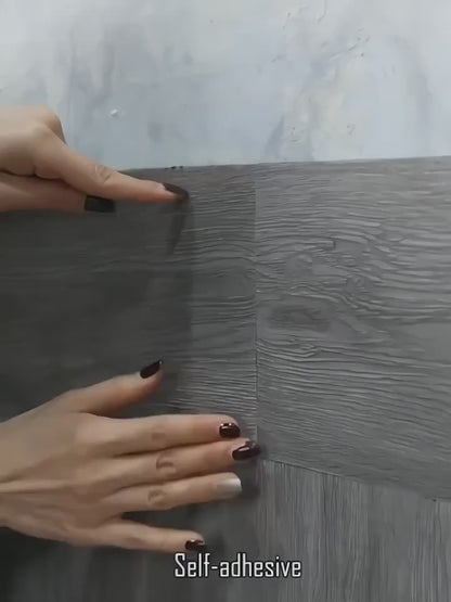 10-Pack Self-Adhesive PVC Floor Stickers 15.75x5.98in Wood Grain Waterproof