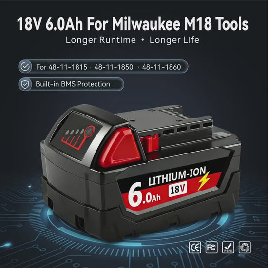 18V Lithium-ion Replacement Battery for M18 Cordless Power Tools