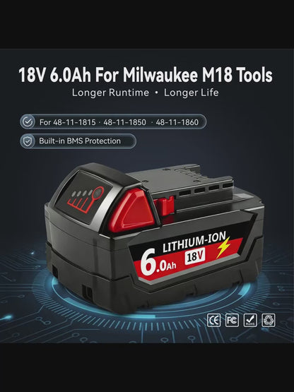 18V Lithium-ion Replacement Battery for M18 Cordless Power Tools
